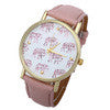 Women Girl Cartoon Elephant Pattern Faux Leather Band Analog Quartz Watch relogio feminino IMY66