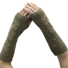 Women Knitted Arm Sleeve Fingerless Gloves Hollow Gloves Soft Warm Long Gloves Mittens IMY66