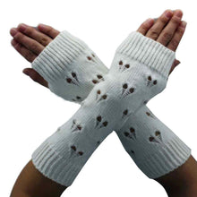 Women Knitted Arm Sleeve Fingerless Gloves Hollow Gloves Soft Warm Long Gloves Mittens IMY66