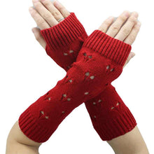 Women Knitted Arm Sleeve Fingerless Gloves Hollow Gloves Soft Warm Long Gloves Mittens IMY66