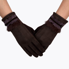Women Lace Botton Gloves Phone Touch Screen Warm Wrist Gloves Mittens Female Cashmere Military Gloves IMY66