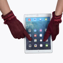 Women Lace Botton Gloves Phone Touch Screen Warm Wrist Gloves Mittens Female Cashmere Military Gloves IMY66