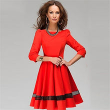 Women Ladies Elegant Dress Solid Color Round Neck Long Sleeve Pleated Party Mini Dress vestidos femininos IMY66