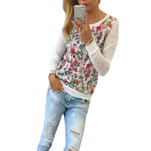 Women Long Sleeve Knitted T-Shirts Casual Long Sleeve Floral Print Tops Tee shirt femme camisetas y tops IMY66