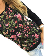 Women Long Sleeve Knitted T-Shirts Casual Long Sleeve Floral Print Tops Tee shirt femme camisetas y tops IMY66