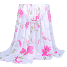 Women Long Soft Wrap Scarf Ladies Sheer Floral Print Shawl Chiffon Scarf Scarves Sarong Scarf Cover Ups 160x50cm IMY66
