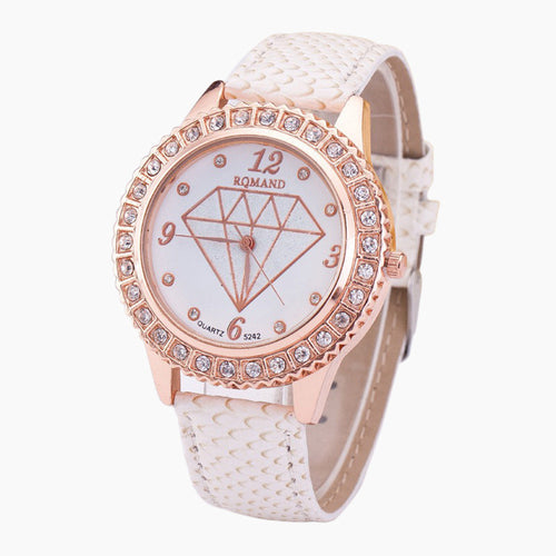 Women Luxury Rhinestone Case Diamond Analog Leather Quartz Wrist Watch Watches relojes mujer IMY66