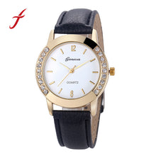 Women Luxury Watches Rhinestone Casual Faux Leather Analog Quartz Wrist Watch Watches relojes Hours Clock IMY66