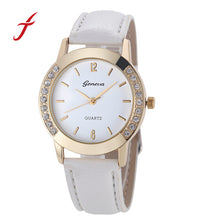 Women Luxury Watches Rhinestone Casual Faux Leather Analog Quartz Wrist Watch Watches relojes Hours Clock IMY66