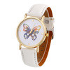 Women Men Casual Butterfly Printed Faux Leather Band Analog Quartz Wrist Watches relogios Clock IMY66