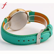 Women Men Casual Butterfly Printed Faux Leather Band Analog Quartz Wrist Watches relogios Clock IMY66