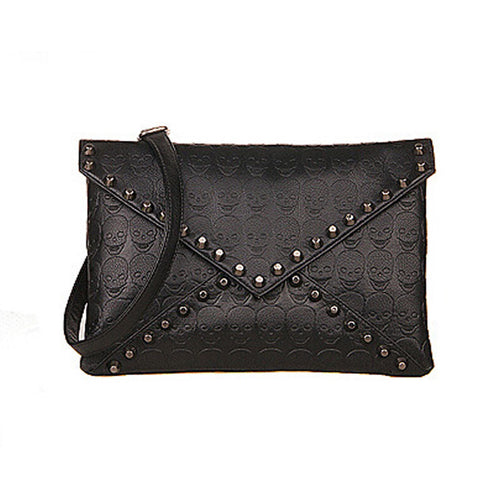 Women Messenger Bag Skull Rivets Envelope PU Leather Crossbody Handbag Tote Bags Purse bolsas feminina IMY66