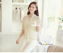 Women Casual Clothing Long Sleeve Chiffon PrinT-Shirt Slim Top Blouses Plus Size IMY66