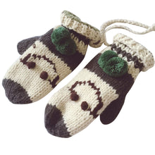 Women Knitted Gloves Full Finger Cartoon Plus Velvet Hanging Neck Thicken Warm Gloves Mittens IMY66