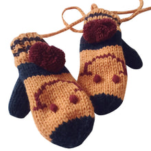 Women Knitted Gloves Full Finger Cartoon Plus Velvet Hanging Neck Thicken Warm Gloves Mittens IMY66