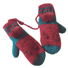 Women Knitted Gloves Full Finger Cartoon Plus Velvet Hanging Neck Thicken Warm Gloves Mittens IMY66