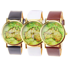 earth world map watch quartz watches mens womens ladies pu leather wristwatch FT212 IMY66
