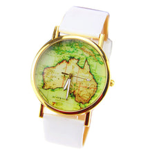 earth world map watch quartz watches mens womens ladies pu leather wristwatch FT212 IMY66