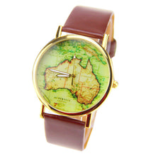 earth world map watch quartz watches mens womens ladies pu leather wristwatch FT212 IMY66