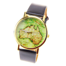 earth world map watch quartz watches mens womens ladies pu leather wristwatch FT212 IMY66