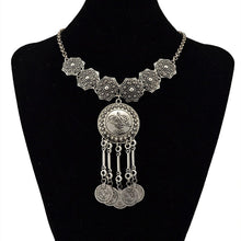 collares Vintage Bohemian Gypsy Festival Silver Coin Collar Statement Necklace IMY66