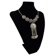 collares Vintage Bohemian Gypsy Festival Silver Coin Collar Statement Necklace IMY66