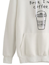 First I Need Coffee Sweatshirt For Women long Sleeve Letter Print T-Shirts Sweatshirt Pullovers camisetas y tops IMY66