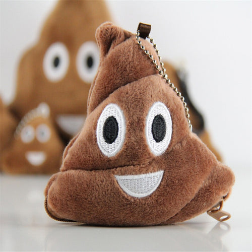 Funny Creative Soft Emoji Emoticon Poo Pillow Plush Zipper Coin Purse For Women Girls Bag IMY66