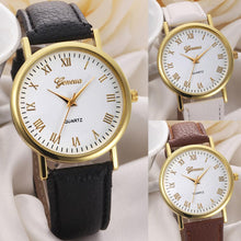 Geneva Unisex Watches Men Women Leisure Dial Faux Leather Band Roman Numerals Quartz WristWatch reloje mujer clock IMY66