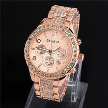 Geneva Women Watch Luxury Rhinestone Full Stainless Steel Quartz Wrist Watch relogio feminino montre femme IMY66