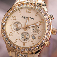 Geneva Women Watch Luxury Rhinestone Full Stainless Steel Quartz Wrist Watch relogio feminino montre femme IMY66