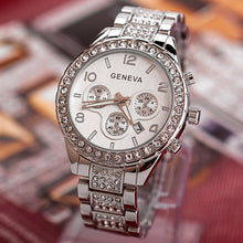Geneva Women Watch Luxury Rhinestone Full Stainless Steel Quartz Wrist Watch relogio feminino montre femme IMY66
