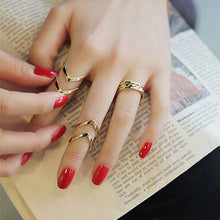 Gold&Sliver Women Geometry Stack Above Knuckle Nail Finger Knuckle Ring Set of 3 Rings IMY66