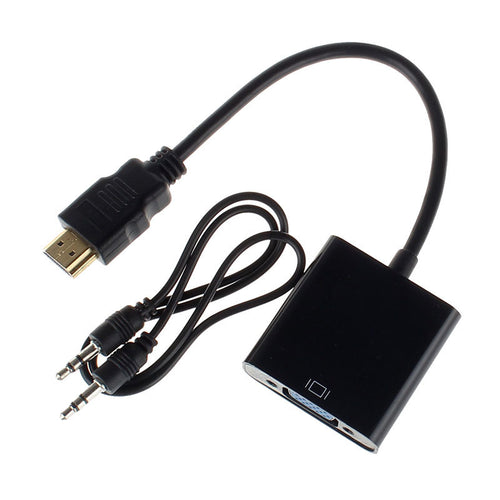 HDMI Male to VGA Converter Adapter With Audio USB Cable 1080P for PC IMY66
