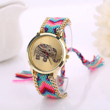 Handmade Braided Bracelet Watch Hand-Woven Elephant Pattern wristwatch Ladies Quarzt Watch Women Dress Watches relogio IMY66