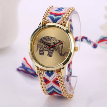 Handmade Braided Bracelet Watch Hand-Woven Elephant Pattern wristwatch Ladies Quarzt Watch Women Dress Watches relogio IMY66
