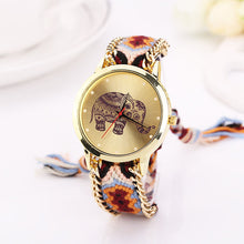 Handmade Braided Bracelet Watch Hand-Woven Elephant Pattern wristwatch Ladies Quarzt Watch Women Dress Watches relogio IMY66