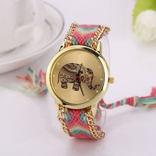 Handmade Braided Bracelet Watch Hand-Woven Elephant Pattern wristwatch Ladies Quarzt Watch Women Dress Watches relogio IMY66