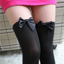 Harajuku Women Girl Attractive Sexy Stockings Tattoo Mock Bow Tinted False Sheer Pantyhose Thigh High Stockings IMY66