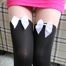 Harajuku Women Girl Attractive Sexy Stockings Tattoo Mock Bow Tinted False Sheer Pantyhose Thigh High Stockings IMY66