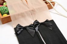 Harajuku Women Girl Attractive Sexy Stockings Tattoo Mock Bow Tinted False Sheer Pantyhose Thigh High Stockings IMY66