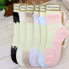 Harajuku Ultrathin Transparent Beautiful Crystal Lace Elastic Short Women Calcetines Socks for Womens meias IMY66