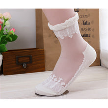 Harajuku Ultrathin Transparent Beautiful Crystal Lace Elastic Short Women Calcetines Socks for Womens meias IMY66