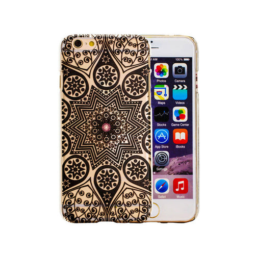 Henna Black Floral Flower Plastic Case Cover Skin for iPhone 6s/6 4.7inch IMY66