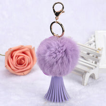 Chains Alloy Rabbit Fur Ball Keyring WithTassel Hanging Plush Ball Ornaments Car Keychains On Bag IMY66