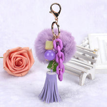 Chains Alloy Rabbit Fur Ball Keyring WithTassel Hanging Plush Ball Ornaments Car Keychains On Bag IMY66