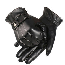 PU Leather Gloves Mens Black Mittens Luxury Warm Super Driving Outdoor Warm Gloves Cashmere IMY66