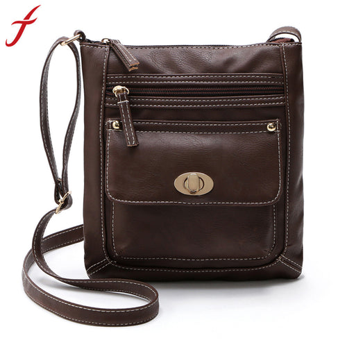 Vintage Womens PU Leather Zipper Satchel Crossbody Shoulder Messenger Bag bolsa feminina IMY66