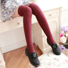 Women Girls Over The Knee Leg Warme Soft knitted Crochet Thigh High Socking calcetines mujer IMY66