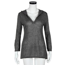 Hollow Out T-Shirt Women Baggy Fit V Neck Hooded Knitwear Pullover Sexy Womens Tops Tee Shirt Femme Camisetas Mujer IMY66